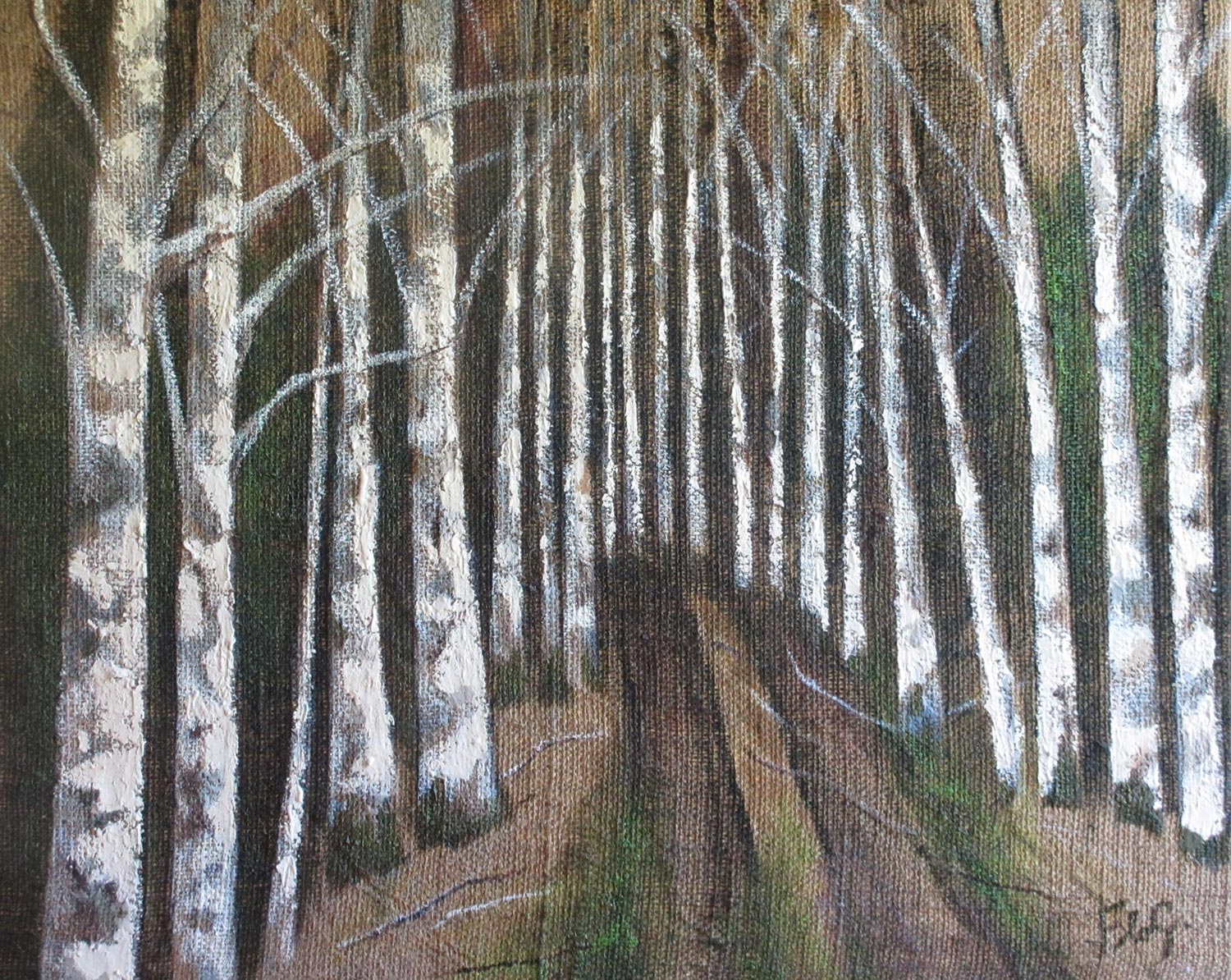 2--Camino-del-medio.-Tecnicas-mixtas-oleo-sobre-materiales-reciclados.-Medidas-88-x-72-cms.-Marco-de-madera-antigua-reciclada.